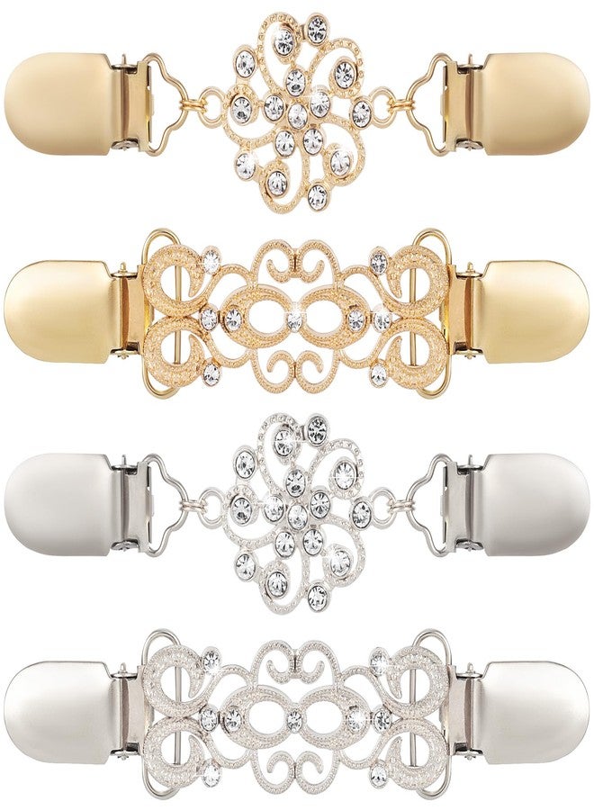 Joez Wonderful 4 Pcs Dress Clips Back Cinch, Alloy Vintage Waist Cincher Clip, Retro Cardigan Tightener, Hat Dress Shirt Shawl Cardigan Clips for Women - Image 1